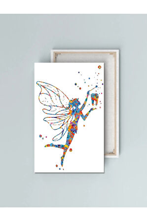 Diş Hekimlerine Doktorlara Hastanelere Özel Suluboya Efektli Dekoratif Kanvas Tablo