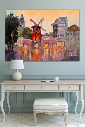 Değirmen Şehir Sanatsal Dekoratif Kanvas Tablo (8 Farklı Ölçü)