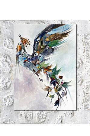 Kuşlar Hayvanlar Alemi Dekoratif Kanvas Tablo