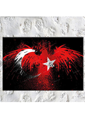 Ay Yıldız Kartal Türkiye Kanvas Tablo (8 Farklı Ölçü)