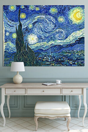 Yıldızlı Gece Starry Night Kanvas Tablo