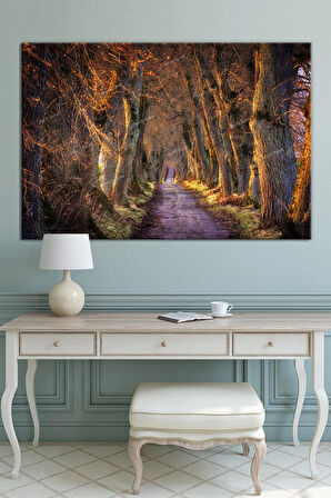Ağaçlı Yol Doğa Manzara Tabiat Dekoratif Kanvas Tablo