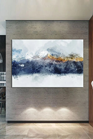 Dağlar Ve Hayaller Suluboya Efektli Muhteşem Kanvas Tablo (8 Farklı Ölçü)