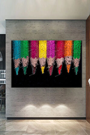 Renkli Kalemler Kanvas Tablo