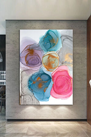 Renklerin Dansı Soyut Sanatsal Muhteşem Kanvas Tablo (8 Farklı Ölçü)