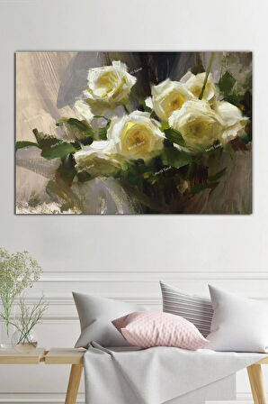 Beyaz Güller Muhteşem Kanvas Tablo