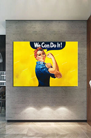Pop Art Tablo Güçlü Kadın Tablosu War Worker Kanvas Tablo