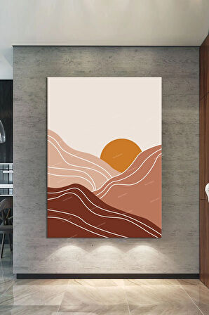 Minimalist Dağlar Boho Sanatsal Kanvas Tablo
