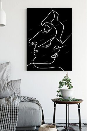 Yüzler Ve Suretler Minimalist Modern Sanatsal Kanvas Tablo