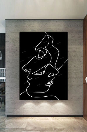 Yüzler Ve Suretler Minimalist Modern Sanatsal Kanvas Tablo