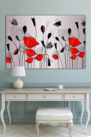 Gelincikler Zarif Sanatsal Dekoratif Kanvas Tablo