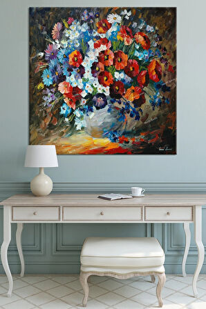 Çiçekler Natürmort Sanatsal Kanvas Tablo