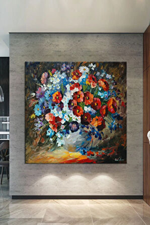 Çiçekler Natürmort Sanatsal Kanvas Tablo