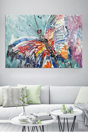 Kelebek Etkisi Yağlıboya Görünümlü Kanvas Tablo