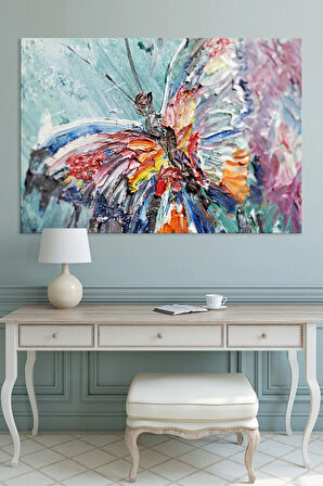 Kelebek Etkisi Yağlıboya Görünümlü Kanvas Tablo