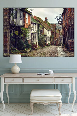 Taş Evler Tarihi Kasaba Manzara Kanvas Tablo