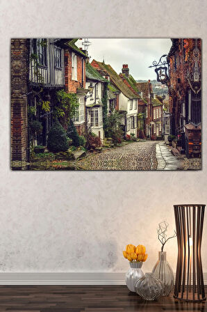 Taş Evler Tarihi Kasaba Manzara Kanvas Tablo