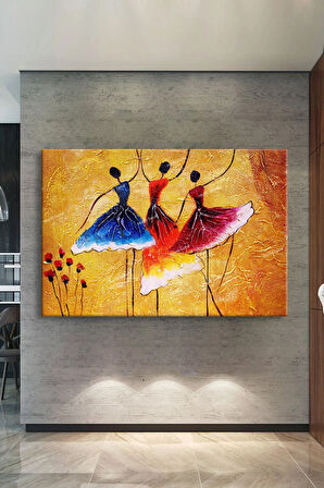 Danseden Katınlar Dekoratif Sanatsal Kanvas Tablo