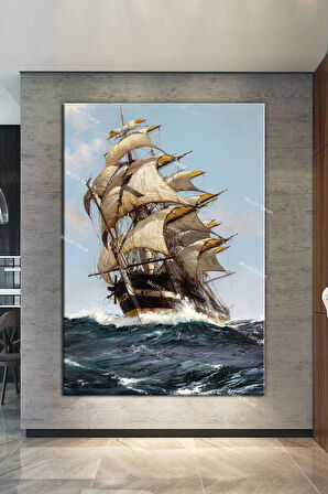 Yelkenli Deniz Sanatsal Kanvas Tablo