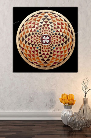 Yaşam Çiçeği Kutsal Geometri Sri Yantra Kanvas Tablo