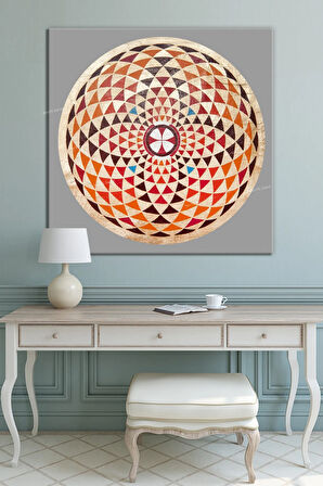 Yaşam Çiçeği Kutsal Geometri Sri Yantra Kanvas Tablo