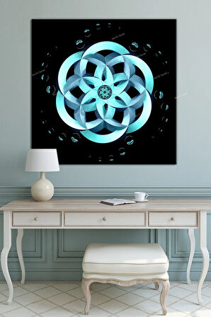 Yaşam Çiçeği Kutsal Geometri Sri Yantra Kanvas Tablo