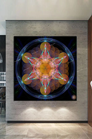 Yaşam Çiçeği Kutsal Geometri Sri Yantra Kanvas Tablo