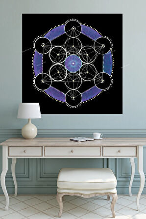 Yaşam Çiçeği Kutsal Geometri Sri Yantra Kanvas Tablo