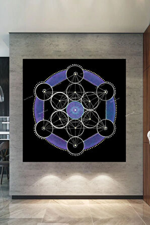 Yaşam Çiçeği Kutsal Geometri Sri Yantra Kanvas Tablo