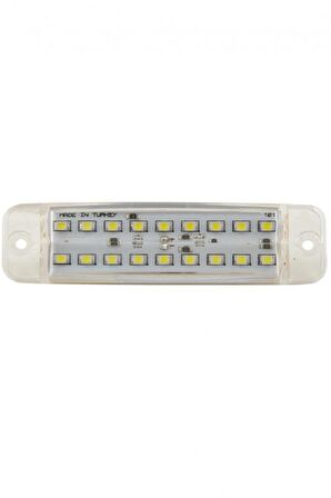 Çift Sıralı Led Lamba 18 Ledli 12-24 Volt Su geçirmez.10 Adet.Beyaz