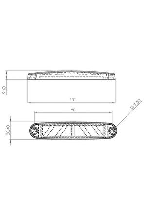 Parmak Led Lamba Yeni Model 12-24 Volt Su Geçirmez.10 Adet Kırmızı