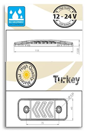 OKLU YAN ETEK LED LAMBA 12-24 VOLT BEYAZ 10 ADET