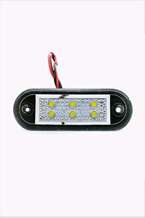 6 Ledli Üniversal Plaka Lamba 12-24 Volt Beyaz 2 Adet