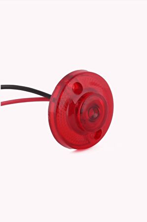 Mini Round Yuvarlak Led Lamba Tek Led Su Geçirmez 12/24 Volt Kırmızı 5 Adet