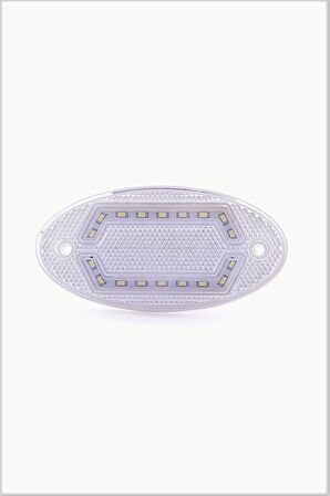 Oto Yan Sinyal Side Marker Oval Led Lamba 18 Led 12/24 Volt Beyaz 2 Adet