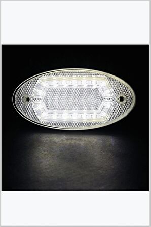 Oto Yan Sinyal Side Marker Oval Led Lamba 18 Led 12/24 Volt Beyaz 2 Adet