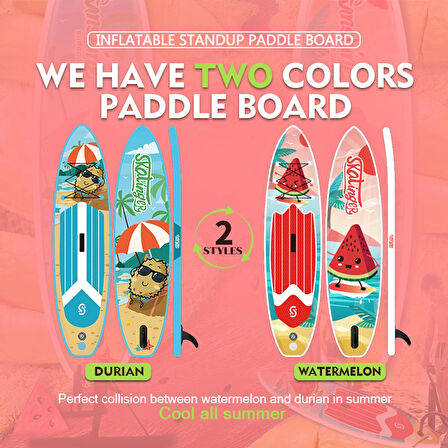 Watermelon 11'  335 Cm Sup Paddle Board Şişme Sörf Tahtası Ölçüleri Geniş Ve Dengeli