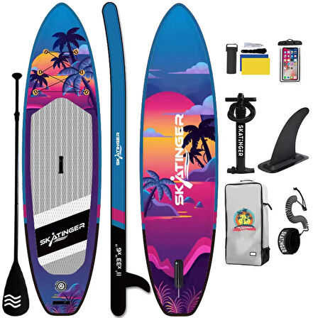 Sunset Sup Board Double Layer 335 x 84 x 15 cmPaddle Board Skatinger Şişme Sörf Tahtası Full Set