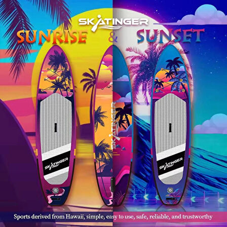 Sunset Sup Board Double Layer 335 x 84 x 15 cmPaddle Board Skatinger Şişme Sörf Tahtası Full Set