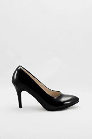 Kadın Moda Şık Siyah Klasik Topuklu Ayakkabı Topuklu Düğün Nişan Gece Abiye Ayakkabı