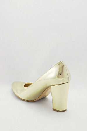 Kadın Moda Şık Gold Klasik Topuklu Ayakkabı Topuklu Düğün Nişan Gece Abiye Ayakkabı