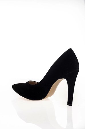 Kadın Moda Şık Siyah Süet Aynalı Stiletto Topuklu Klasik Ayakkabı Düğün Nişan Gece Abiye Ayakkabı