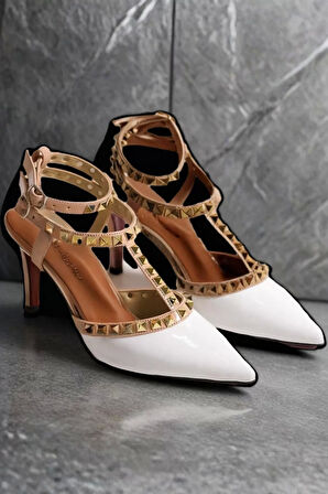 Kadın Elegant Ayakkabı Troklu İnce Topuklu Ayakkabı Stiletto Özel Tasarım Abiye Ayakkabı