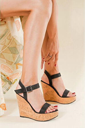 Kadın Elegant Ayakkabı Mantar Dolgu Topuklu Ayakkabı Özel Tasarım Abiye Ayakkabı