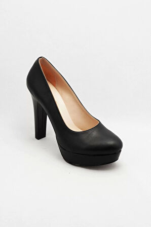 Kadın Moda Şık Siyah Klasik Topuklu Ayakkabı Topuklu Düğün Nişan Gece Abiye Ayakkabı