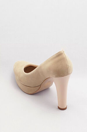 Kadın Moda Şık Vizon Klasik Topuklu Ayakkabı Topuklu Düğün Nişan Gece Abiye Ayakkabı