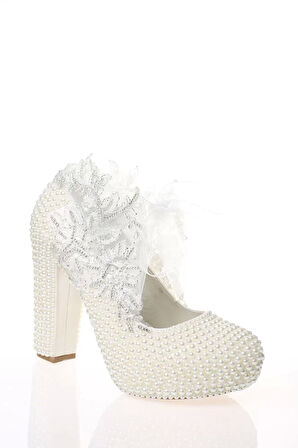 Kadın Moda Şık Sedef Ayakkabı Topuklu Zarif Tasarım Düğün Nişan Gece Abiye Ayakkabı