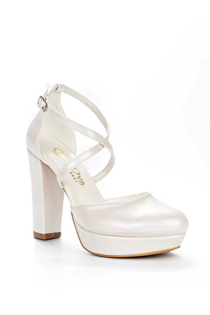 Kadın Moda Şık Sedef Cilt Topuklu Zarif Tasarım Yüksek Topuk Düğün Nişan Gece Abiye Ayakkabı