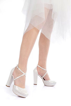 Kadın Moda Şık Sedef Cilt Topuklu Zarif Tasarım Yüksek Topuk Düğün Nişan Gece Abiye Ayakkabı