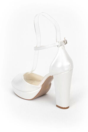 Kadın Moda Şık Sedef Cilt Topuklu Zarif Tasarım Yüksek Topuk Düğün Nişan Gece Abiye Ayakkabı